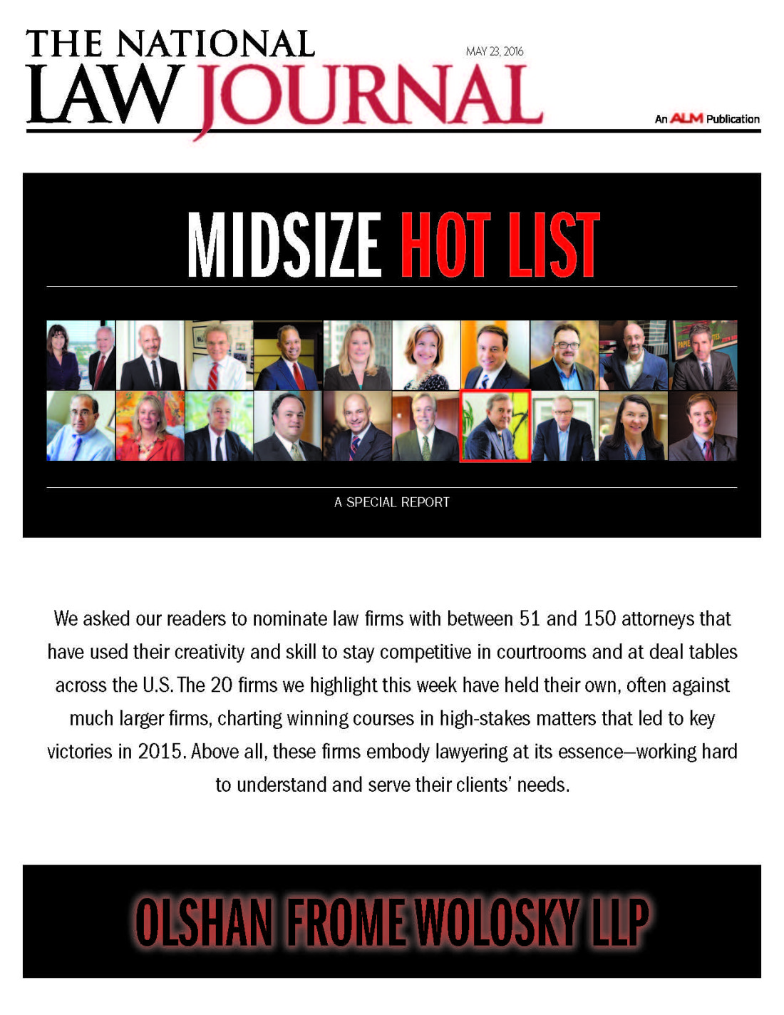 National Law Journal Midsize Hot List